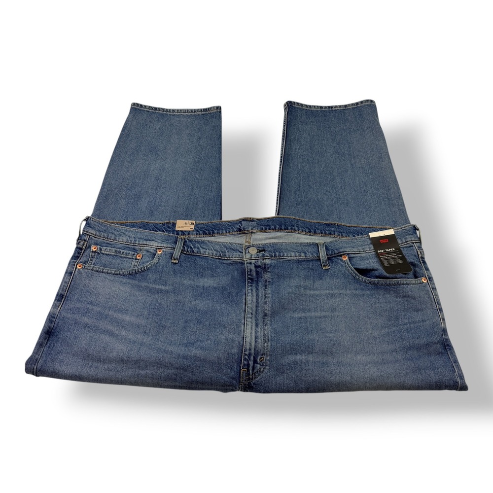 Levis 502 Taper Men 54x29 Medium Wash Blue Eco Ease Stretch Jeans 59684-0153 NEW
